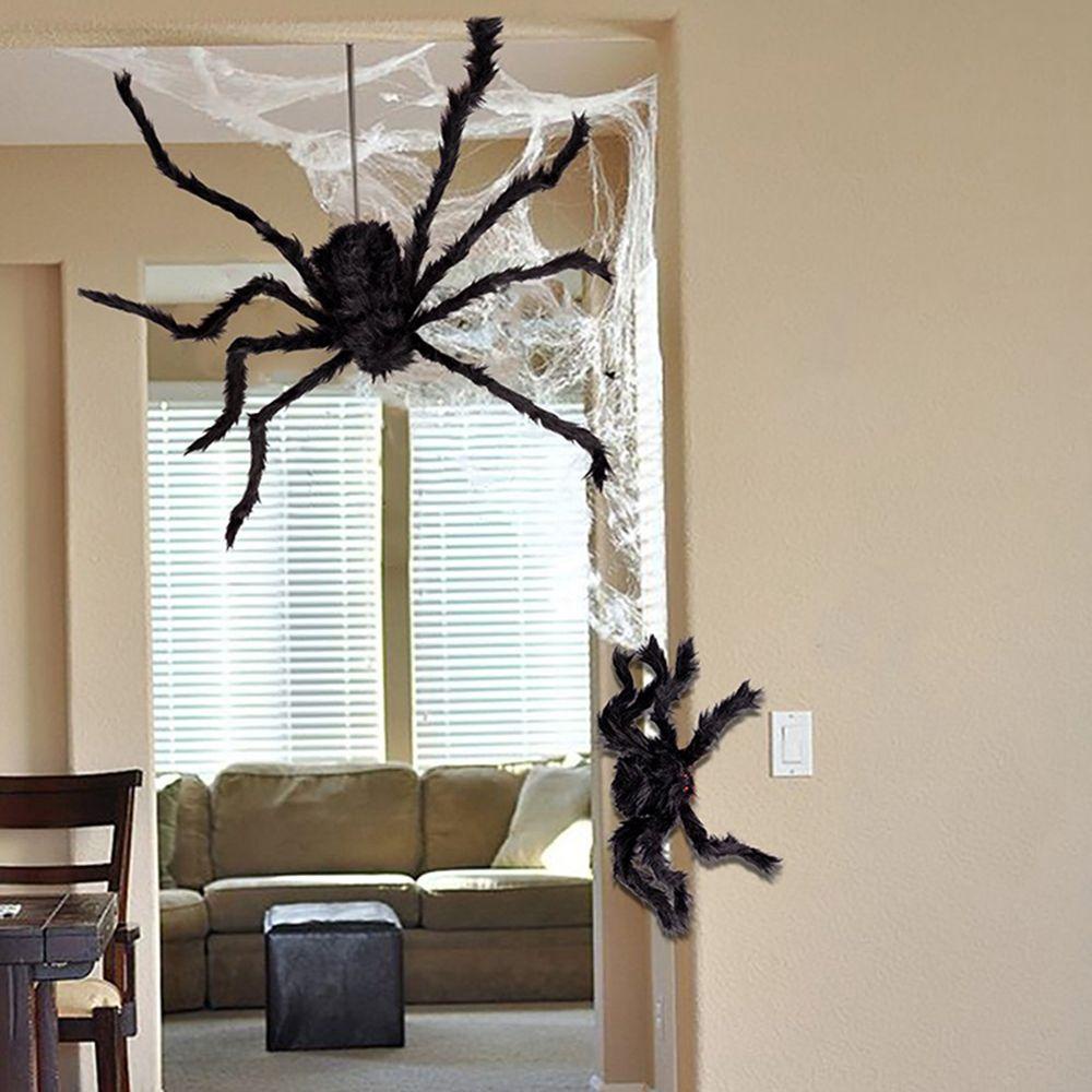 Nhện Đen Nhồi Bông Trang Trí Tiệc Halloween