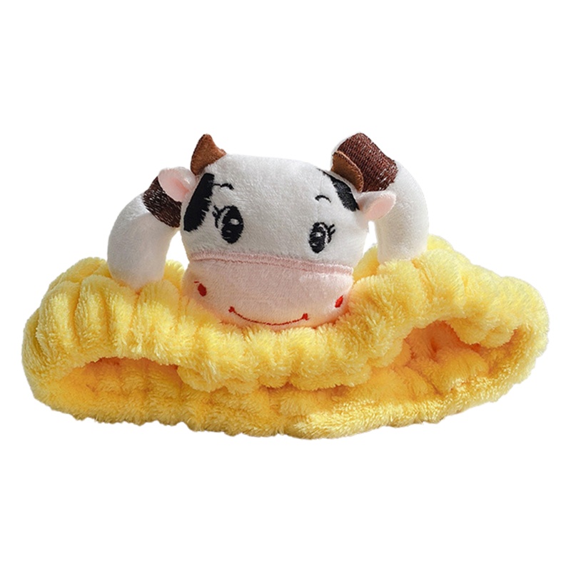 Băng Đô Cài Tóc Rửa Mặt / Trang Điểm Vải Flannel Kiểu Hoạt Hình Bò Sữa Nhỏ Kiểu Nhật Bản Dễ Thương