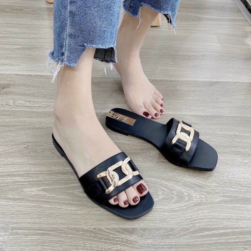 Giày dép quay ngang thuê họa tiết đế vàng xịn