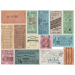 Sticker ticket phong cách Tim Holtz