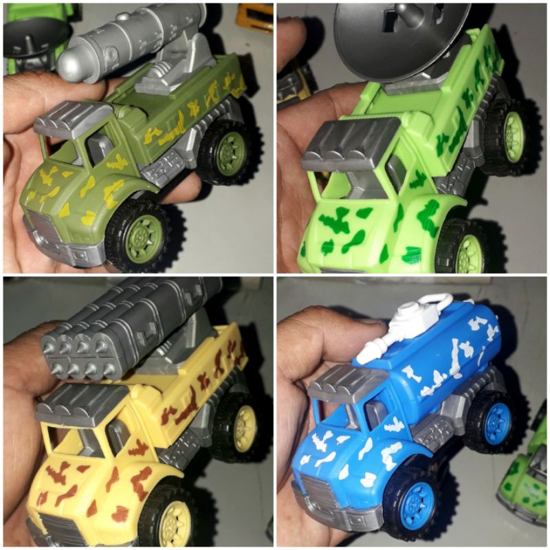 Sét 4 chiếc xe mô hình công trình bằng nhựa chạy chớn hoặc chạy bánh lùi