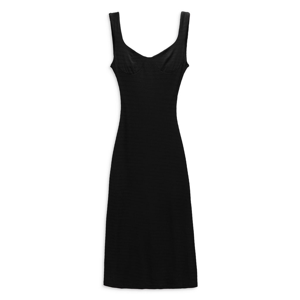 Đầm Dài Nữ Sweetheart Neckline , Chất Thun Sọc Gân Co Giãn , WDD000083_SOMEHOW