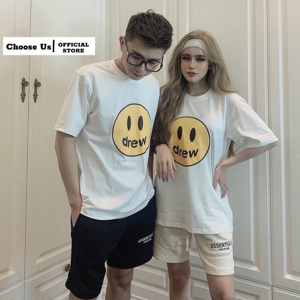 Áo thun form rộng drew vải cotton, tay lỡ unisex dáng dài Choose Us CA008 | BigBuy360 - bigbuy360.vn