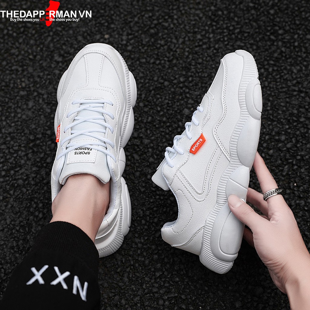 Giày sneaker nam thể thao THEDAPPERMAN XXD001 chất liệu da, đế cao su nhiệt dẻo, êm chân, chống trơn trượt, màu trắng