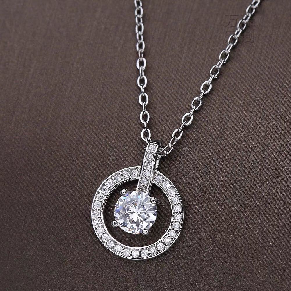 Vòng cổ Pandora Mạ Bạc 925 Đính Đá Zircon Thời Trang Cho Nữ