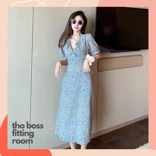 D96 - đầm bigsize hoa dáng dài bigsize
