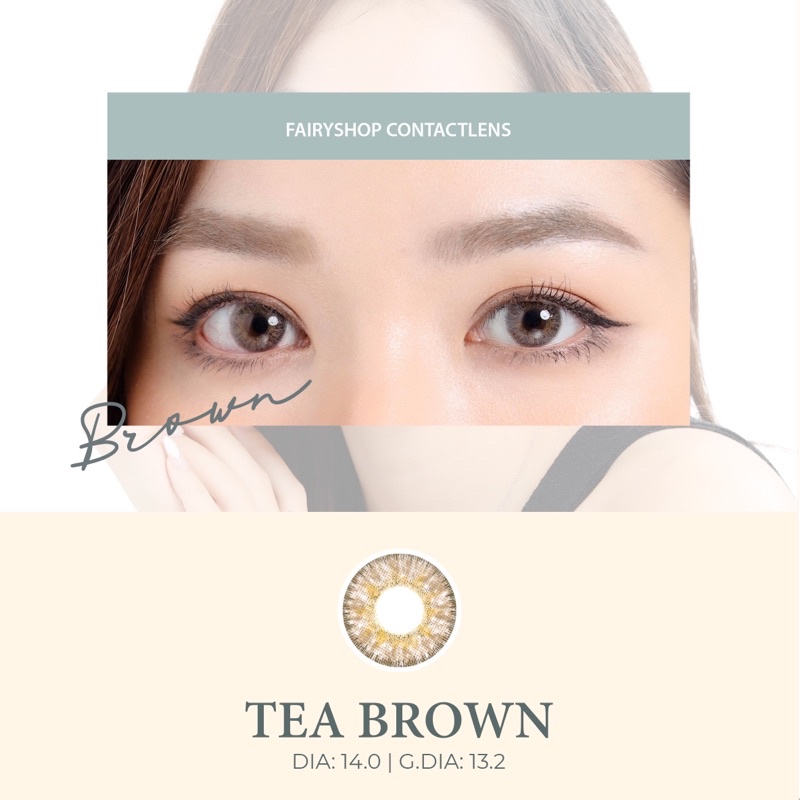 Áp tròng TEA BROWN 14.0mm - Kính Áp Tròng FAIRY SHOP CONTACT LENS độ 0 đến 6