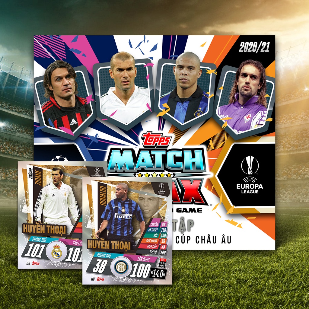 Bộ Sưu Tập 80 Thẻ Cầu Thủ In Album Match Attax 2020-21 Huyền Thoại