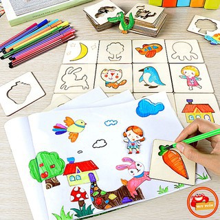 Bộ 50 khung hình tập vẽ kèm phụ kiện cho bé yêu an toàn và cho bé thỏa sức sáng tạo  (KTV50)