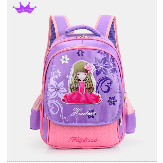 Ba lô cho bé yêu cấp 1 chống gù lưng kiểu hàn Quốc- màu hồng tím
