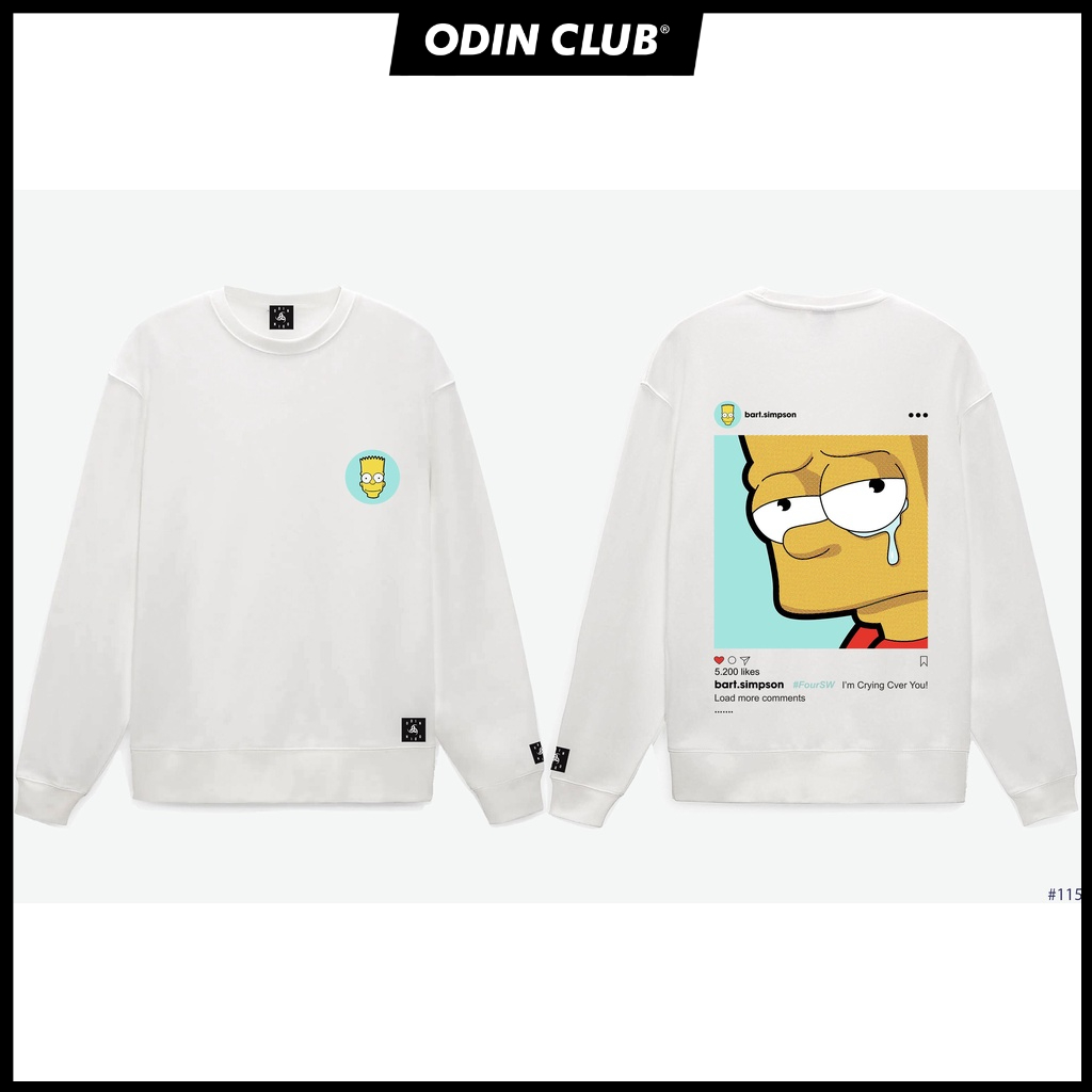 Áo Sweater OD Oversize Bart Simpson, áo nỉ dài tay Unisex ODIN CLOTHING