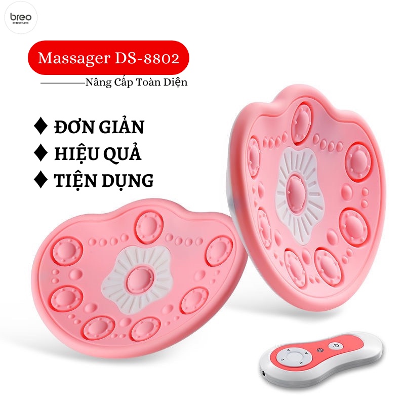 Máy Massage Ngực Nở Miếng Massage Nâng Ngực Tự Nhiên Breo Market DS-8802 Tiện Dụng Không Dây thông tắc tia sữa