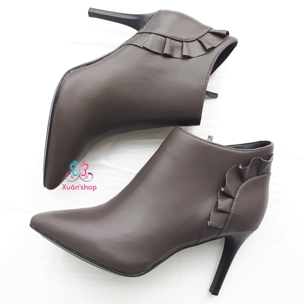 Boot DAPHNE viền bèo xinh xắn, gót nhọn 8.5cm (size 38-240)