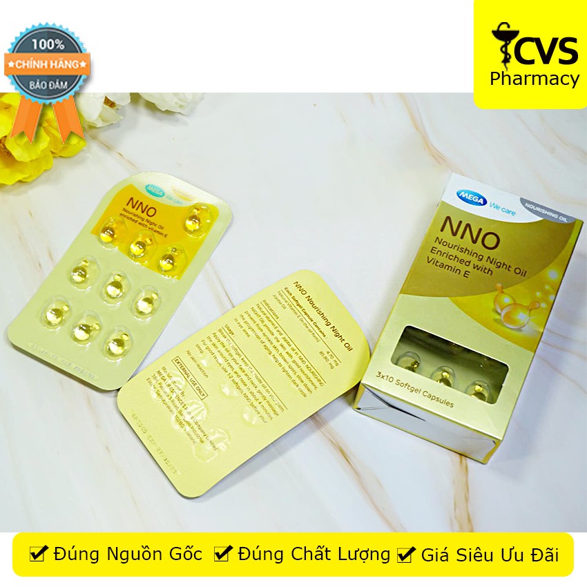 Viên khóa ẩm NNO cung cấp Vitamin E và dầu Jojoba (Hộp 30 Viên Dạng vỉ) - Viên dưỡng da NNO Vitamin E - cvspharmacy
