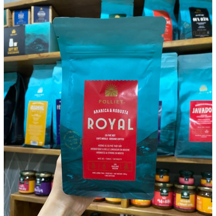 Gói Cà phê bột rang xay ROYAL ( Abrica & Robusta) Folliet Ground Coffee 250gr | BigBuy360 - bigbuy360.vn