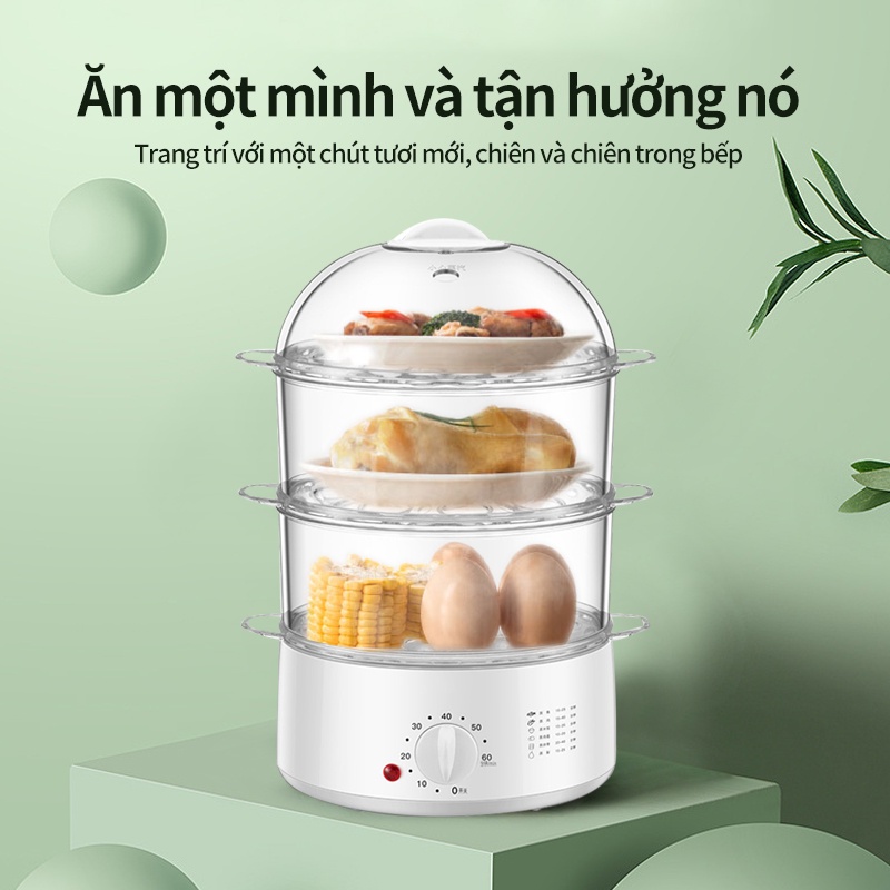 Nồi hấp trứng thời gian đa chức năng công suất lớn, tủ hấp bữa sáng gia đình, vật dụng để luộc trứng, đồ điện tử trẻ em