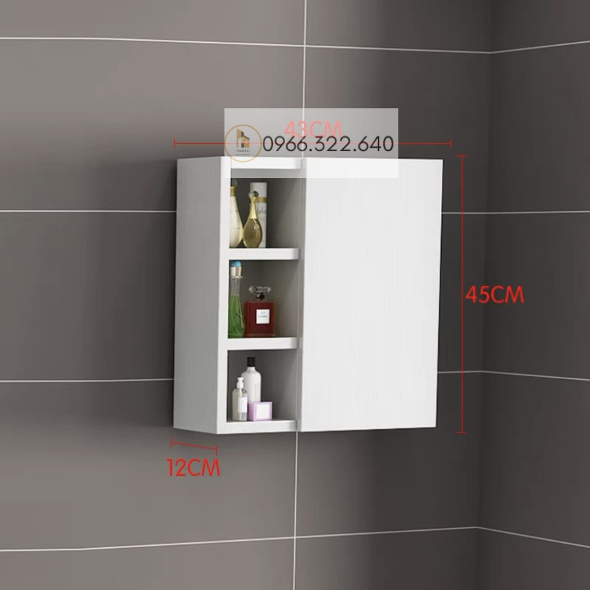 Kệ đựng mỹ phẩm kệ treo tường phòng tắm phòng vệ sinh gỗ MDF nhập khẩu chống ẩm cao cấp dễ dàng lắp ghép MS02 - NADECOR
