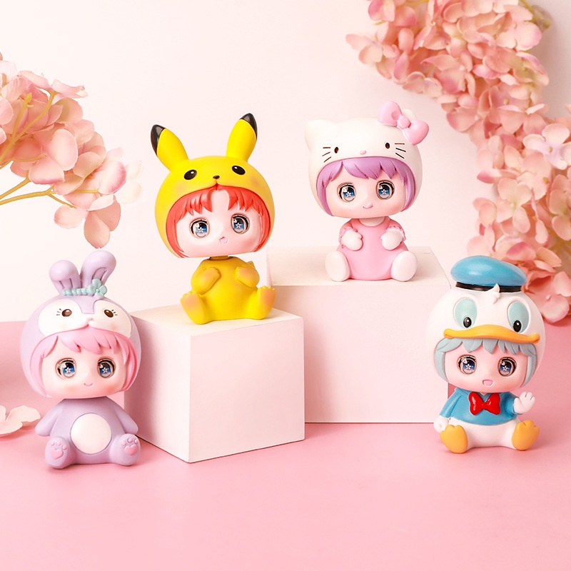 Phụ Kiện Hitechlife Trang Trí Ô Tô Taplo Xe Hơi Decor Bàn Làm Việc Bàn Học Phòng Khách Búp Bê Mắt To Cực Dễ Thương