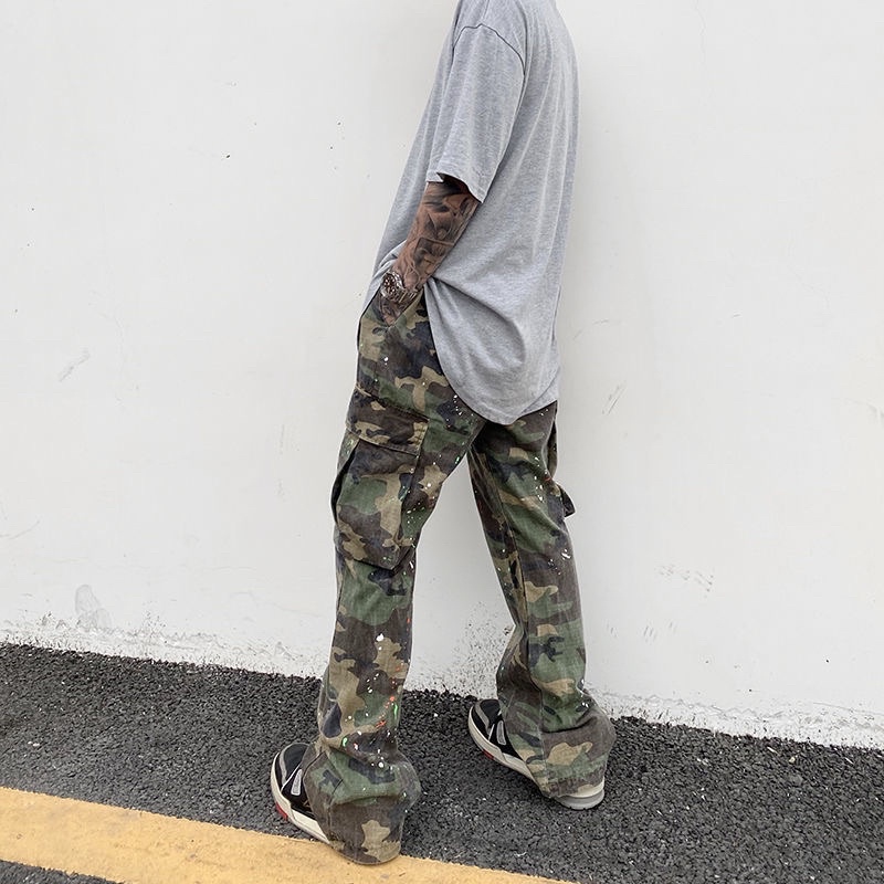 CAMO CARGO PANTS - QUẦN ỐNG SUÔNG RẰN RI