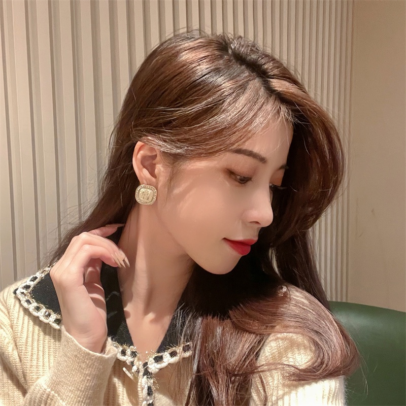 Bông Tai Mạ Bạc 925 Đính Kim Cương Giả Sang Trọng Hợp Thời Trang