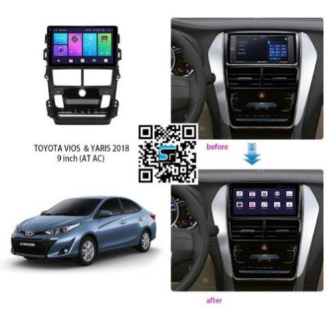 MAỰT DƯỠNG LẮP MÀN HÌNH XE Vios –Yaris (2018-2020) SỐ TỰ ĐỘNG KÈM GIẮC NGUỒN ZIN