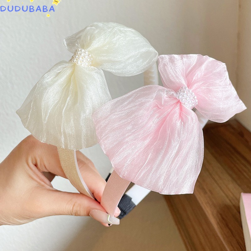 Kẹp Tóc Nơ Đính Ngọc Trai Nhân Tạo Xinh Xắn Thời Trang Hàn Quốc