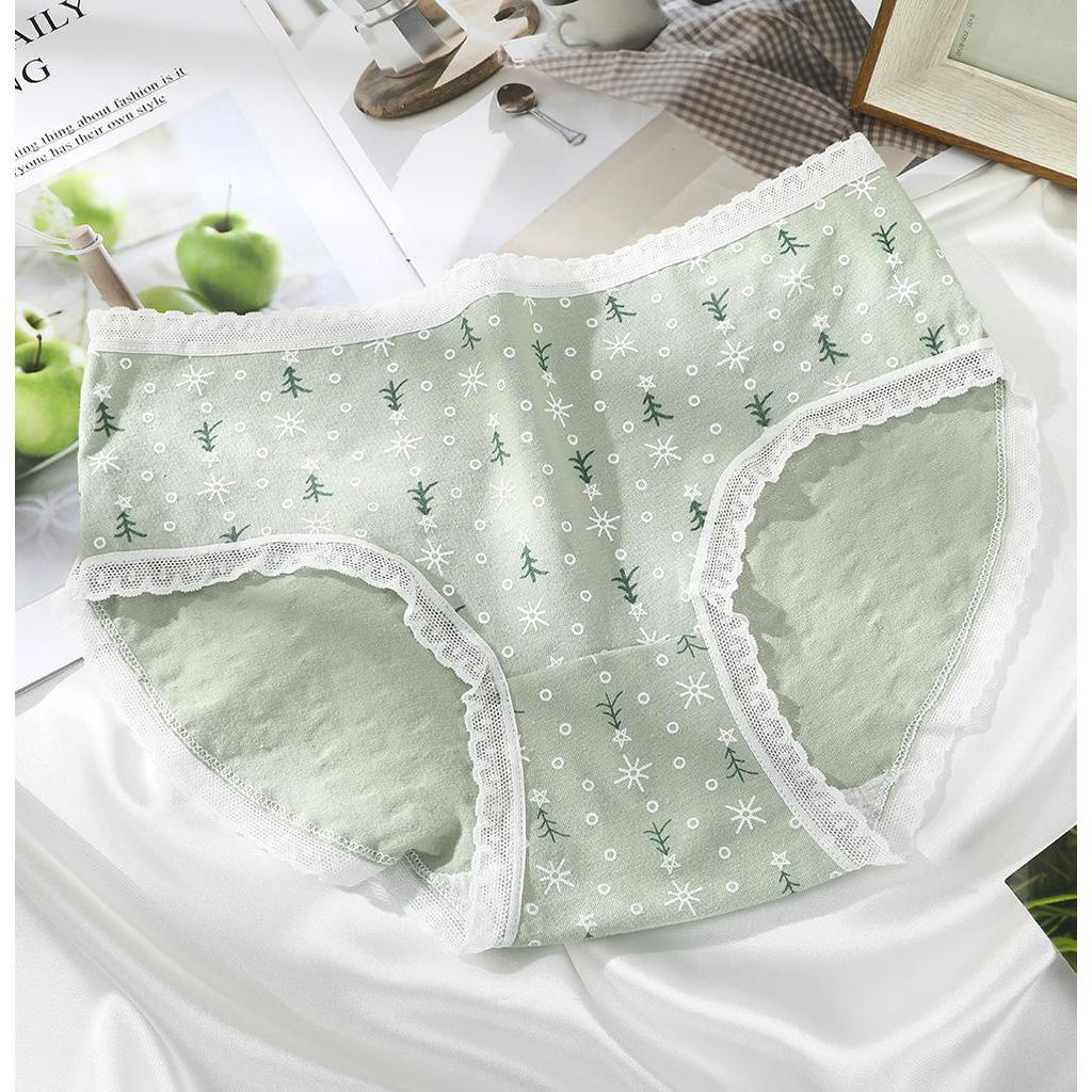 Quần Lót Cotton Levao Lưng Vừa In Họa Tiết Trái Dứa Cho Nữ