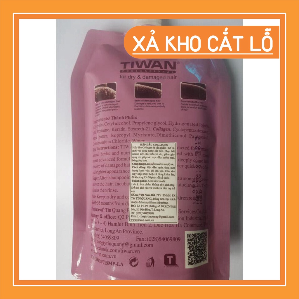 hấp dầu siêu phục hồi collagen tiwan giúp nuôi dưỡng tóc suôn mượt cao cấp