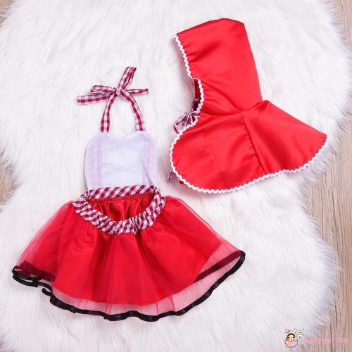 Đầm Hóa Trang Cô Bé Quàng Khăn Đỏ Dễ Thương Cho Bé Gái 0-24 Tháng Tuổi