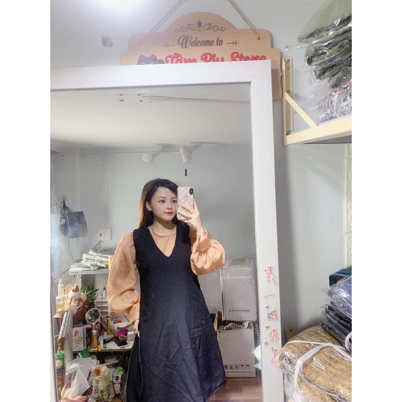 set yếm tay phồng bigsize hình thật ạ