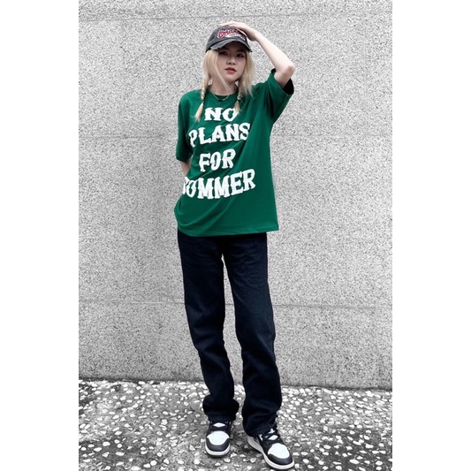 Áo Thun Summer  Nữ Trend - Phông Dáng Rộng Tay Lỡ Unisex Màu Xanh Lá, Vintage Phong Cách Hàn Quốc