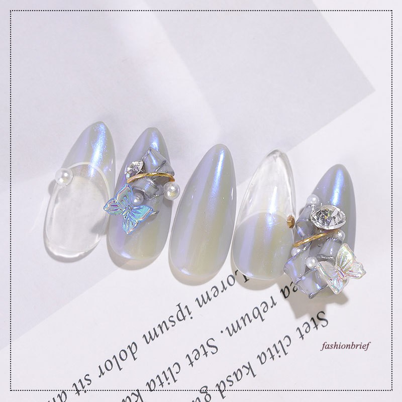 [Hàng mới về] Bộ 10 Phụ Kiện Gồm Nơ Trang Trí Móng Tay 3D Nhiều Màu Sắc