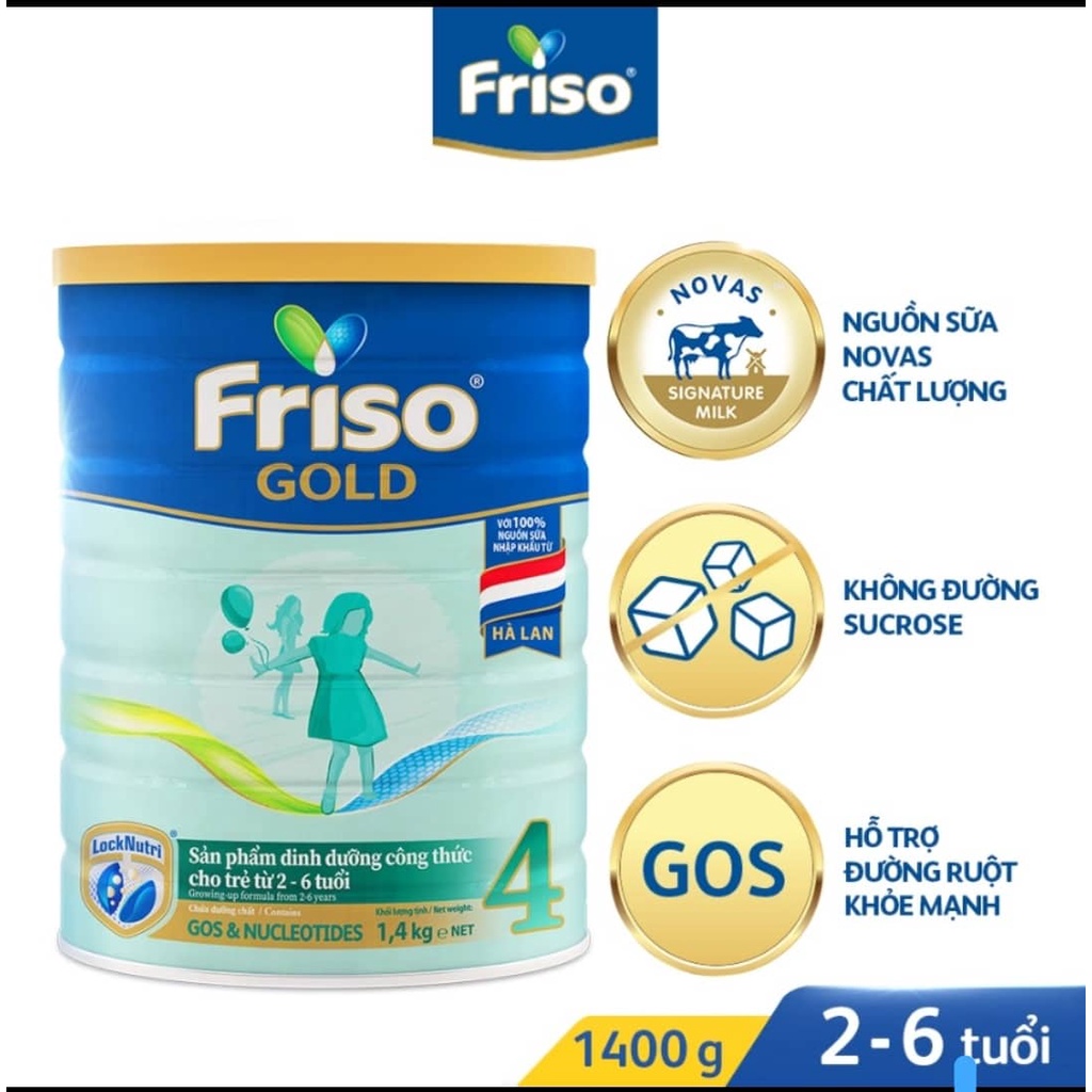 Sữa Bột Friso Gold 4 1400g (Dành Cho Trẻ Từ 2 - 6 Tuổi)