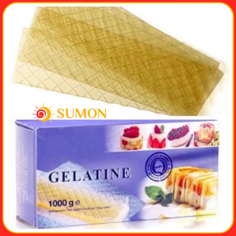 Gelatin lá Đức SUMON gelatin bột gelatin hữu cơ, nhập khẩu chính hãng, hộp 1kg (300 ~320 lá) MS_53