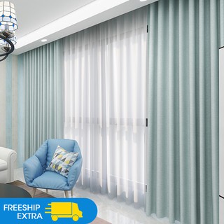 Rèm cửa Nhật Bản chống nắng chống nhăn, màu hoa cỏ, thiên thanh