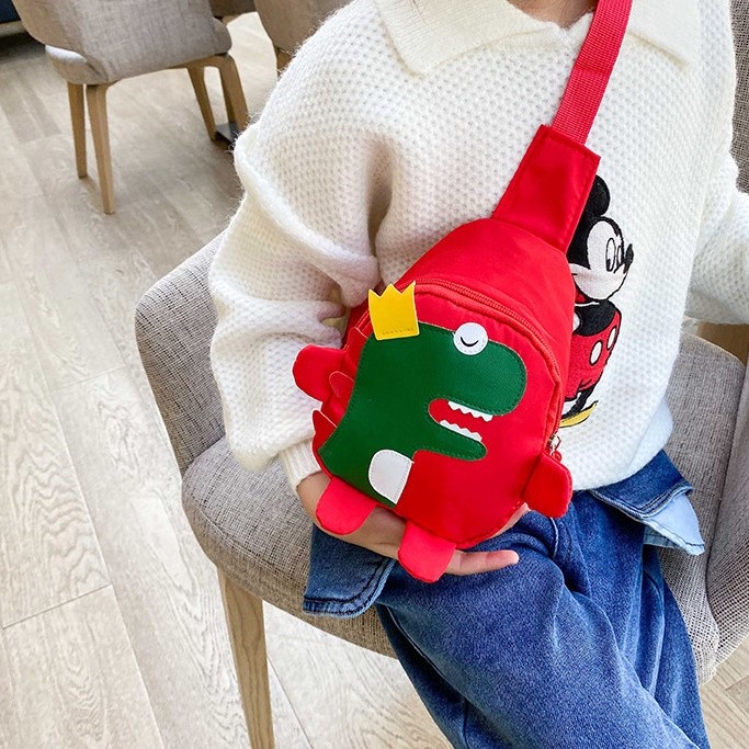 Túi Đeo Chéo Ngực Hình Khủng Long Dễ Thương Cho Bé