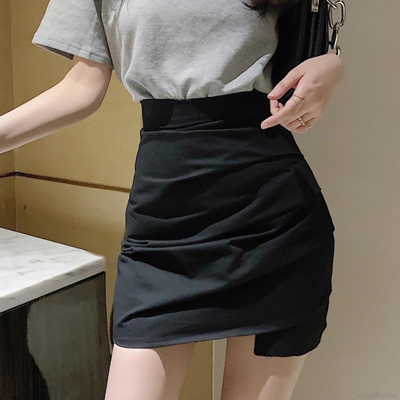 [Baywellfashion]High Waist A Word Bag Hip Female Summer Irregular Retro Skirt | BigBuy360 - bigbuy360.vn