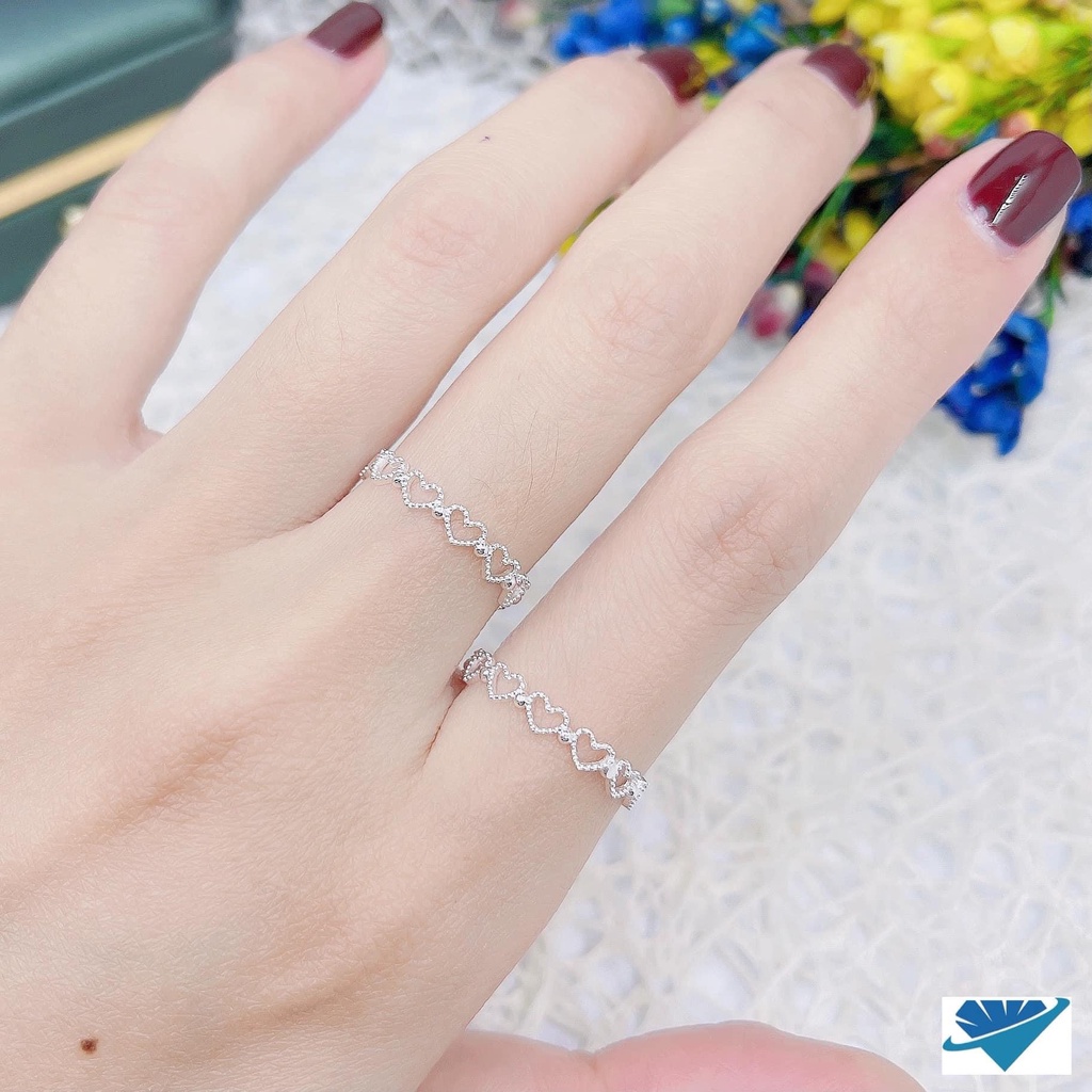 Nhẫn nữ trái tim tình yêu chuẩn bạc ta - Kho sỉ bạc Nhất Linh