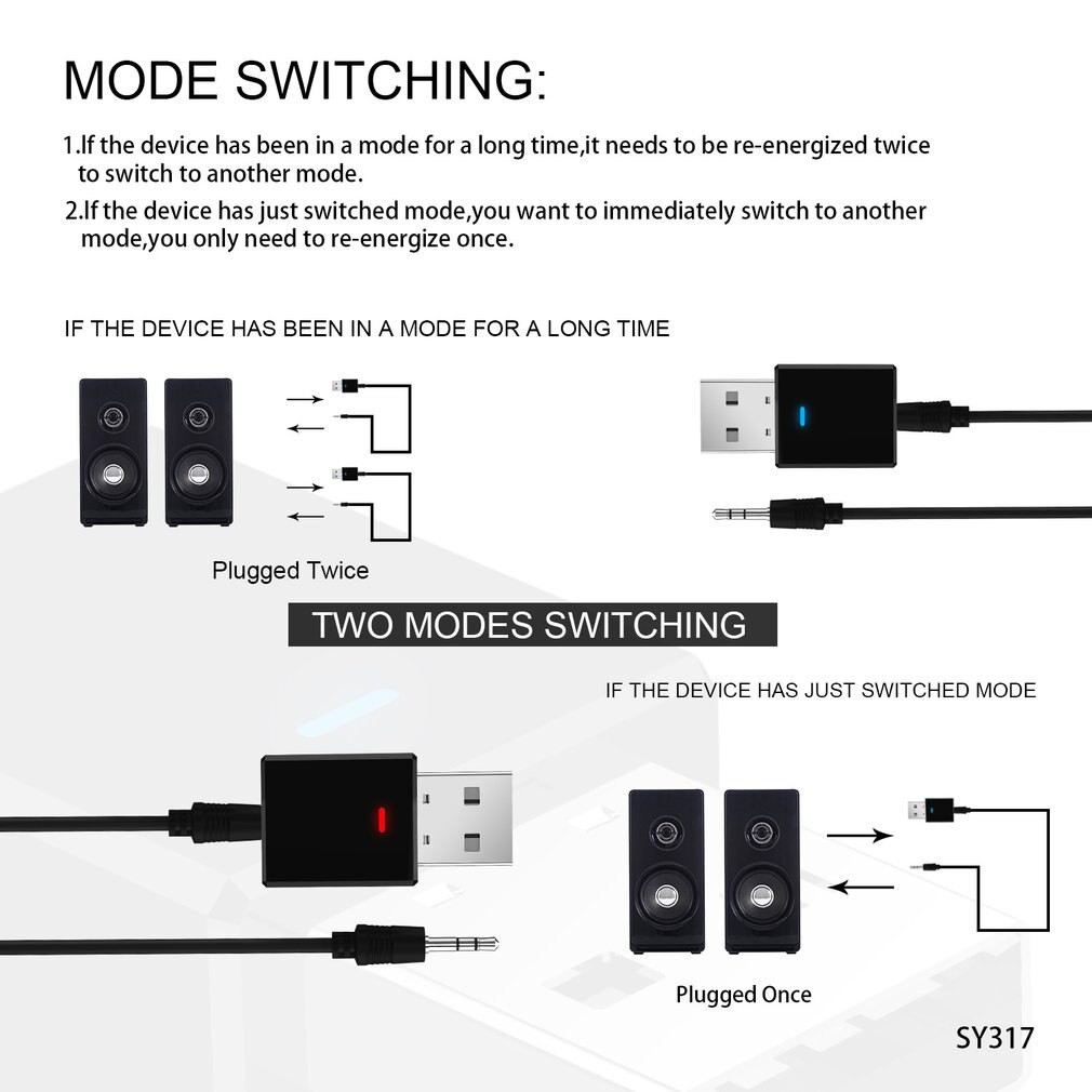 Thiết bị chuyển đổi âm thanh không dây bluetooth 5.0 EDR 3.5mm 2 trong 1 tiện lợi