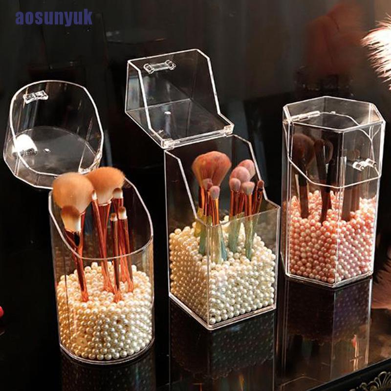 Hộp Đựng Cọ Trang Điểm Bằng Acrylic Trong Suốt