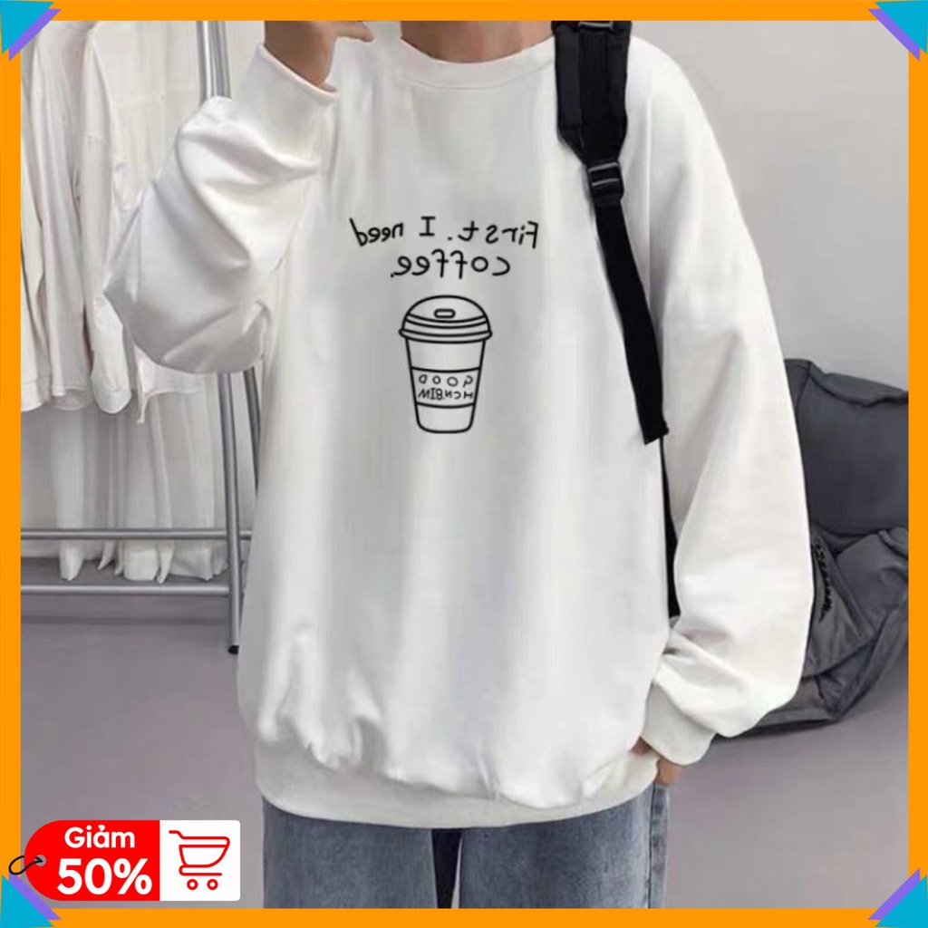 Áo khoác Sweater Form Rộng Unisex Tay Bồng Nam Nữ COFEE Pinkgenz, Áo Hoodie Chất Nỉ Dày dặn | BigBuy360 - bigbuy360.vn