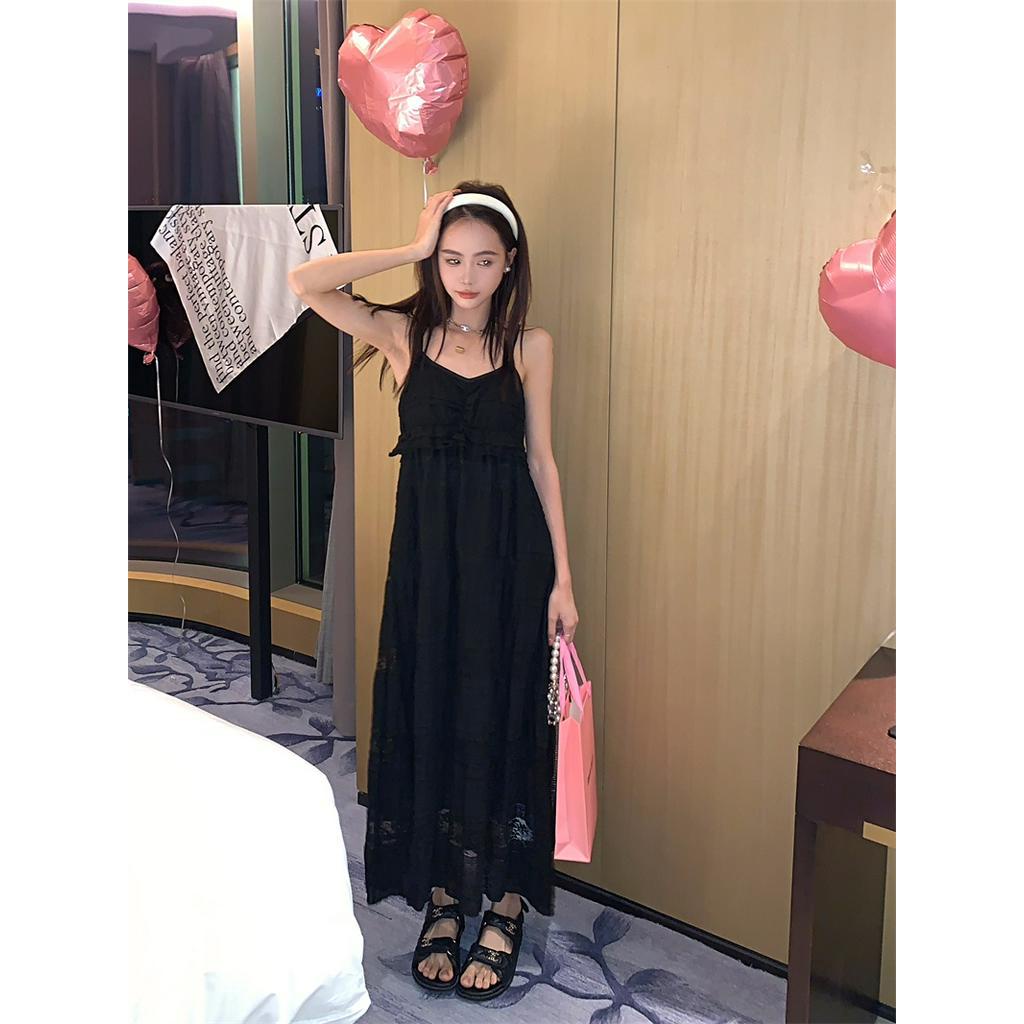 60761 Đầm Ren Hai Dây Xếp Tầng Ngọt Ngào