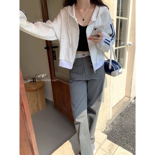 Áo khoác nỉ cotton zipper dáng ngắn COMIC 808273 | BigBuy360 - bigbuy360.vn