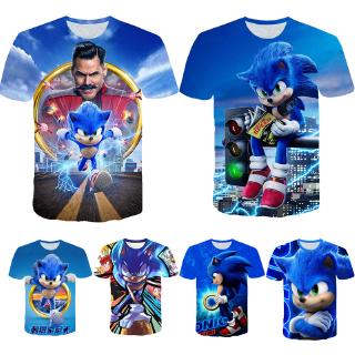 Áo Thun In Hoạt Hình sonic the hedgehog Dễ Thương Thời Trang Cho Bé Trai Và Gái
