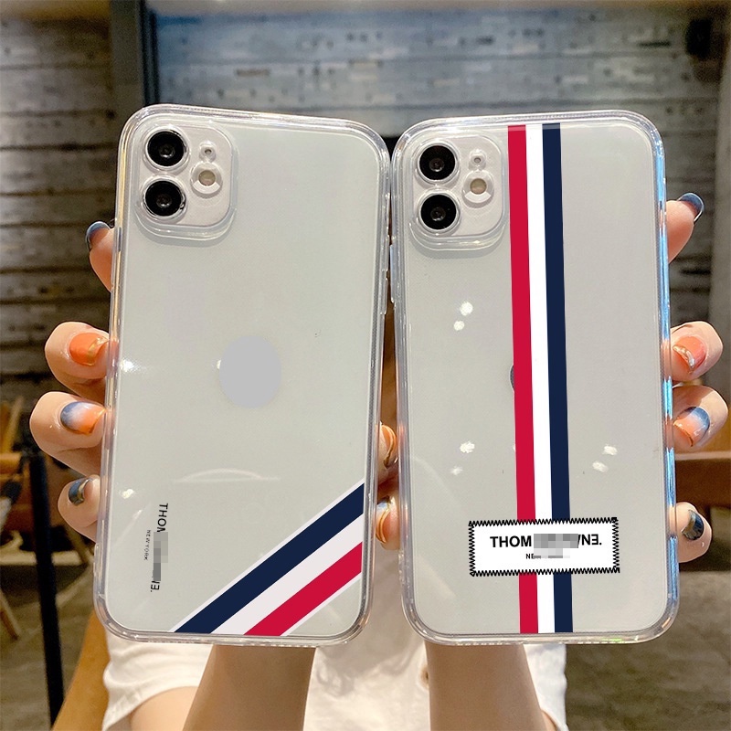 Ốp lưng iphone silicon trong suốt Kẻ sọc Thom dành cho iphone 6 đến 13promax - T125
