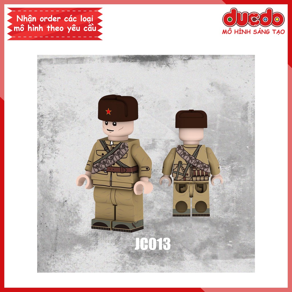 Minifigures chiến binh Army trong chiến tranh thế giới - Đồ chơi Lắp ghép Xếp hình Mô hình Mini WW2 JA015-018 JC013-016