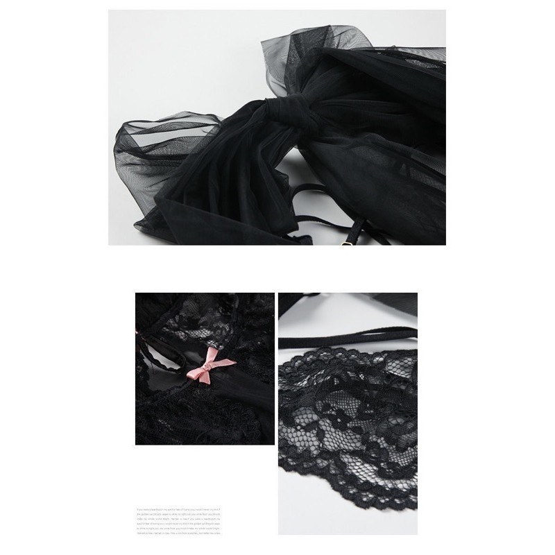 Bộ bodysuit ren Trắng thắt nơ (Ảnh thật sản phẩm) | BigBuy360 - bigbuy360.vn