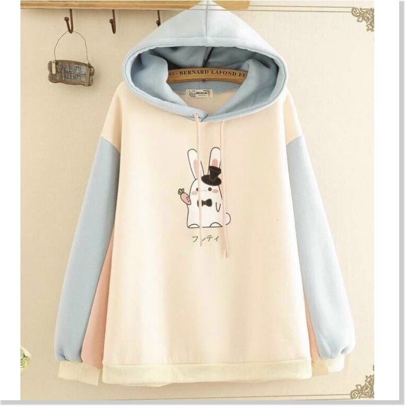 Áo khoác hoodies form rộng có mũ con thỏ cực đẹp , hot 2021 KME FASHION