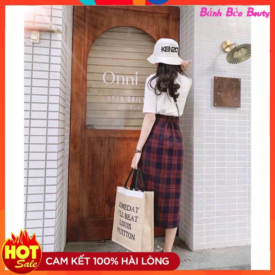 [HÀNG XỊN XÒ]   SET ÁO THUN VÀ CHÂN VÁY KẺ CÚC DÁNG DÀI BÁNH BÈO SIÊU XINH | BigBuy360 - bigbuy360.vn