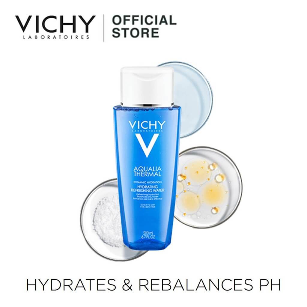 TONER VICHY Aqualia Thermal Hydrating Refreshing Water (200ml) - Giúp Săn Da Và Loại Bỏ Độc Tố